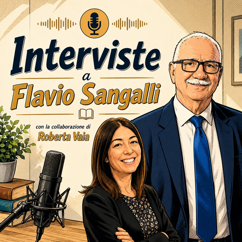 Flavio Sangalli e Roberta Vaia nello studio del podcast